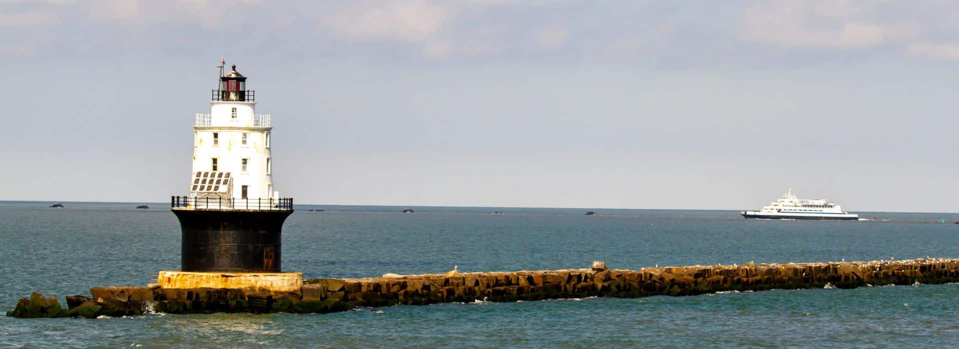 Lighthouse and pier in Cape May