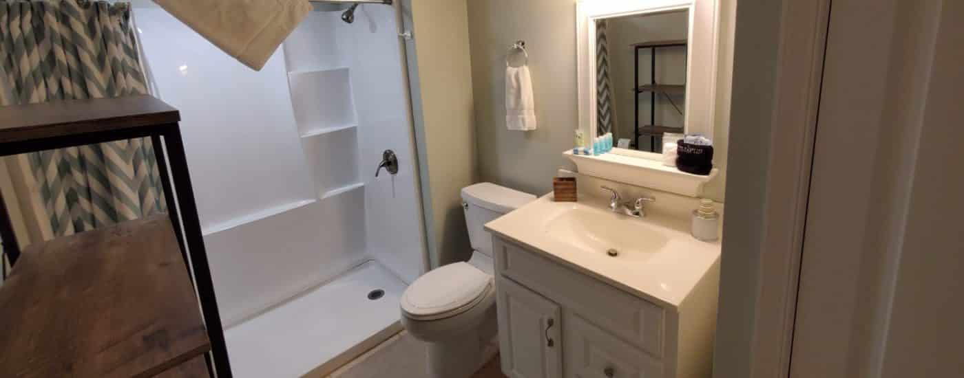 shower only with white cabinet