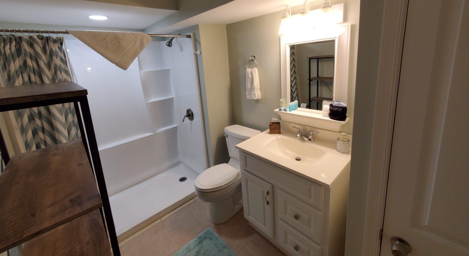 shower only with white cabinet