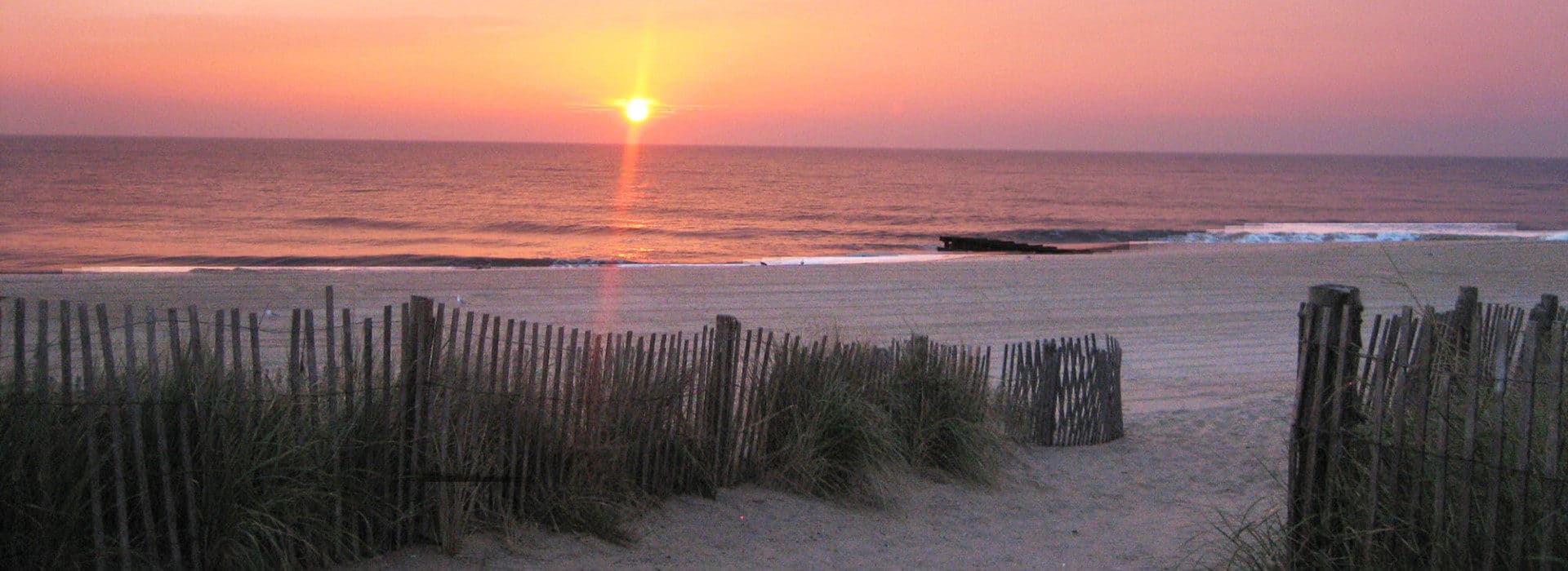 golden sunset at the beach in fall