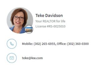 Head shot of Teke Davidson and phone number